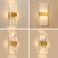Lampe murale LED moderne en acrylique or/noir/blanc, à télécommande et commande vocale, pour salon et usage domestique – Prix usine