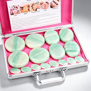 Juego de Piedras de Masaje de Jade Verde para <span class=keywords><strong>Spa</strong></span> en Casa, Alivio de Presión, Masaje Corporal y de Brazos, Redondas, Xiuyan - Product Image 1