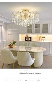 モダンな高級天井取り付けLEDゴールドブランチクリスタルシャンデリア（リビングルーム、ダイニングルーム用） - Product Image 6