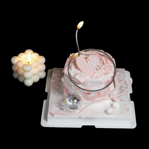 Honey And Sweetness Romantic Heart Ring <b>Acrylic</b> Cake Decoration Valentine's Day Cake Plugin - Product Image 3