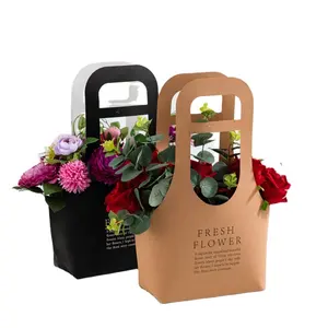 婚礼盒图案情人节花店用品花束装饰便携式鲜花包装盒