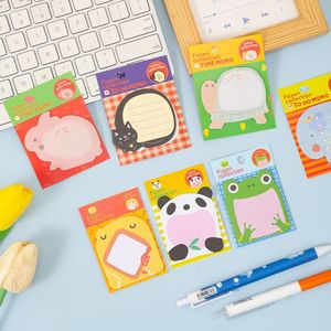 Blocs-notes autocollants animaux mignons style dessin animé, 16 feuilles, bloc-notes vierges pour journalisation et marquage de livres - Product Image 1