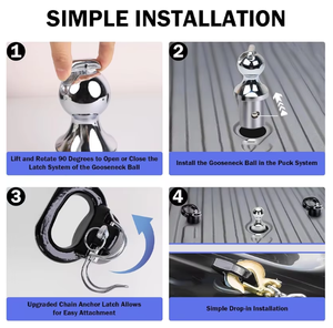 Kit <span class=keywords><strong>d</strong></span>'<span class=keywords><strong>attelage</strong></span> de <span class=keywords><strong>remorque</strong></span> 60618 forgé de haute qualité AMBITION comprenant une boule à col de cygne avec housse de protection et étui de rangement - Product Image 3