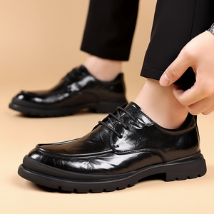 Chaussures en cuir décontractées et habillées pour hommes, style britannique, confortables, haut de gamme, pour mariages et cérémonies - Product Image 4