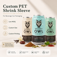Etiquetas Ecológicas de PET Termoencogibles para Envolver Totalmente el Producto, Impresión Personalizada para Botellas de Vino y Cerveza, Etiquetas Impermeables para Envases
