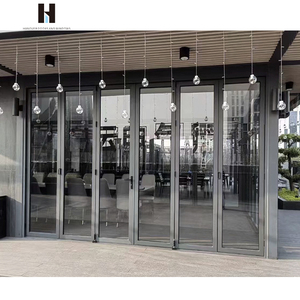 HANNOVER più popolari porte termiche in alluminio insonorizzate a doppio vetro pesante Multi pannello Bi porte pieghevoli per la casa - Product Image 1