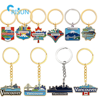 Cadeaux souvenirs de voyage personnalisés Canada Drapeau canadien Vancouver Llavero Porte-clés Anneau de clés Porte-clés personnalisé Vancouver