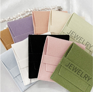 Custom Logo Luxury Soft Velvet Jewelry Drawstring Pouches Custom Gold Logo Ring Gift Bags For Necklace Ring Pendant Packaging - Product Image 4