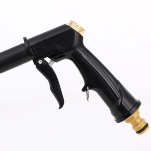 Pistolet à eau haute pression noir avec poignée épaisse, buse en aluminium, pour lavage de voiture et arrosage de jardin, 20 cm, fonctionnement manuel, corps en plastique - Product Image 2