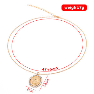 Collar con Colgante de la Virgen María Católica con Engaste de Circones, Joyería Religiosa para Mujer para Ceremonias - Product Image 4