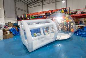 Özel boyutlu PVC yetişkin şişme balon çadır Rentable şeffaf kubbe kar küresi tasarım şişme şato şişme balon çadır - Product Image 2