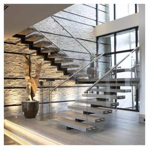 ACE Scala di Design Moderno in Legno Massello per Interni a L Dritta Fluttuante Mono Trave Resistente - Product Image 5