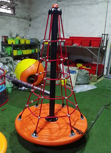 Mini <span class=keywords><strong>giostra</strong></span> per bambini <span class=keywords><strong>giostra</strong></span> Merry-go-round con rete da arrampicata in corda di attrezzature per parco giochi all'aperto per parco divertimenti - Product Image 4