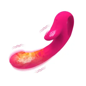 Pemanasan masturbasi 10 frekuensi Vibrator silikon klitoris mengisap Dildo Vibrator G alat pengisap lidah Vibrator penjilat