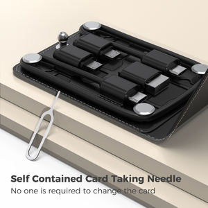 <span class=keywords><strong>Kit</strong></span> d'adaptateurs de voyage pour articles cadeaux : adaptateur de carte SIM autonome, aiguille d'insertion de carte SIM, adaptateur USB Micro, câble de données Type-C, pochette de rangement pour cartes - Product Image 2