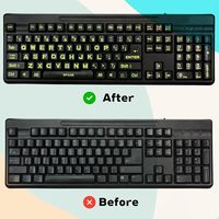 Pegatinas de Letras para Teclado, Pegatinas Universales en Inglés para Teclado de Computadora Grande, Pegatinas Amarillas de Tamaño Completo para Laptop, Computadora de Escritorio y Notebook