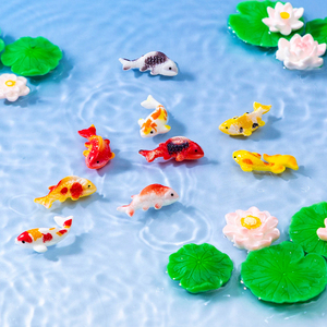 Miniature Landscape Creative Multi-Color Koi Series Adorable Resin Pebbles Pond Fish for Decorations DIY Crafts Small <b>Ornaments</b> - Product Image 2