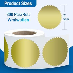 Round Blank Gold Foil Embosser Seal Stickers Roll Count Metallic Embossed Self Adhesive Dots For <b>Gift</b> <b>Envelope</b> Packaging - Product Image 2