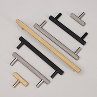 Poignée de tiroir moderne nordique de luxe léger en cuivre pur, noire, à double trou, moletée en laiton, pour armoire, meubles, cuisine, chambre
