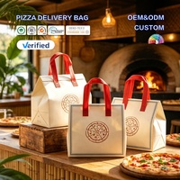 Sac de livraison Huahao en non-tissé, léger, grande capacité, portable, durable, de qualité alimentaire, pliable, pour coursier, pizzeria, restaurant