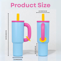 Gobelet de voyage en acier inoxydable de 40 oz, tasse à café portable pour l'extérieur avec poignée, paille en plastique, accessoire personnalisé