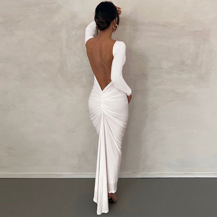 Shop Our Solid Backless Club Dress Bodycon Satin Collection