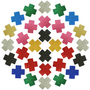 Patch mamelon jetable à paillettes croisées poudre clignotante Patch mamelon sexy anti-éblouissement - Product Image 1