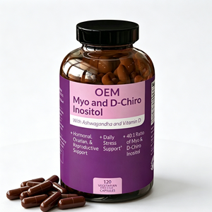 Cápsulas de Mio-D-Chiro-Inositol al por Mayor OEM de Marca Privada, 120 Cápsulas con Vitamina D3 y <span class=keywords><strong>Ashwagandha</strong></span>, <span class=keywords><strong>Beneficios</strong></span> Antioxidantes para Adultos, a Granel - Product Image 1
