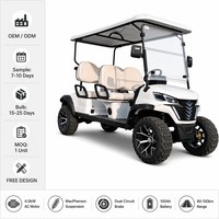Carrito de Golf Eléctrico de 4 Plazas, Motor de CA de 4.0kW, Suspensión MacPherson, Batería de 100Ah, Autonomía de 80-100km, Homologado para Circular por la Calle, Club Car