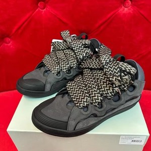 Chaussures de marche de luxe à lacets pour hommes et femmes, en cuir blanc et cuir de veau rayé, élastiques, toutes saisons - Product Image 1