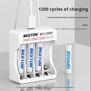 แบตเตอรี่ <span class=keywords><strong>Beston</strong></span> 1.2V Ni-MH ขนาด AAA แบบชาร์จได้ หมายเลข 7 พร้อมกล่องใส่แบตเตอรี่ สำหรับของเล่นบังคับวิทยุ - Product Image 4