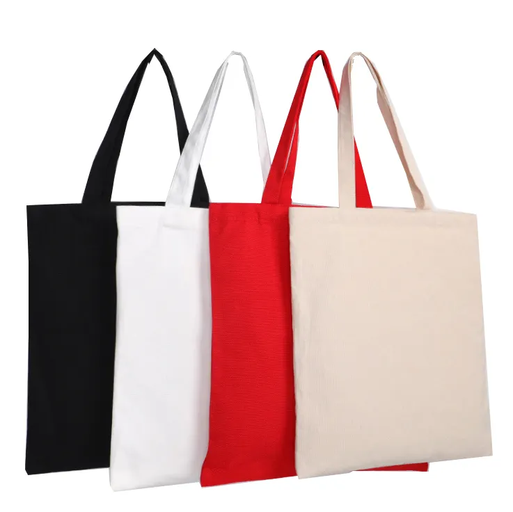 Grand sac fourre-tout en toile de coton avec logo imprimé personnalisé blanc de 12oz sac cadeau en coton sac à provisions