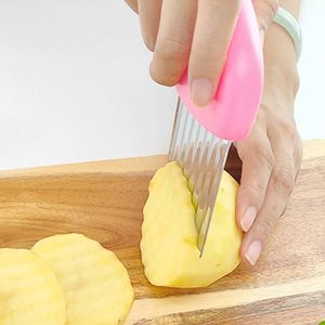 Stainless Steel Crinkle Cutter Wavy Chopper for Veggies Potato Carrots Waffle French Fry Slicer - Product Image 3