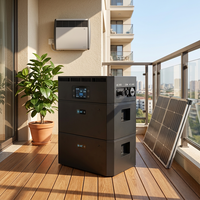 Système de stockage d'énergie solaire pour balcon, IP65, connecté au réseau et hors réseau, 2,5 kWh, 5 kWh, 10 kWh, batterie LiFePo4 empilable