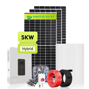 Generator surya baru sistem daya 5kW, pembangkit surya dengan baterai, sistem daya off grid hybrid