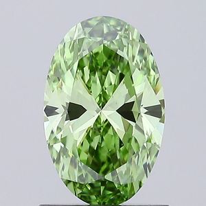 Diamant de laboratoire ovale vert vif fantaisie certifié IGI, pureté VVS, pour bijoux fins et piercings - Product Image 2