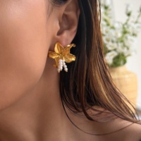 Anting Bunga Matahari Klasik 2027 Dazan Baru Berlapis Emas 18k Unik Anti Alergi Bahan Baja Tahan Karat Perhiasan Pantai Hawaii