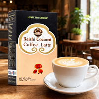 Café instantané sans sucre à la noix de coco et au Reishi, saveur fruitée, Arabica, 165g, 11 sachets, vente en gros, OEM, directement de l'usine