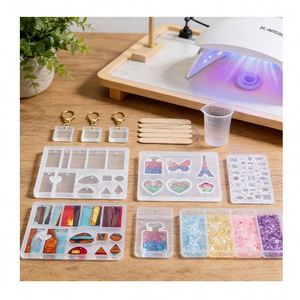 Independent Maker Resin Jewelry Making Kit Featuring Crystal Clear Fast Cure Adhesive UV Light <b>Mold</b> Supplies for Model Keychain - Product Image 3