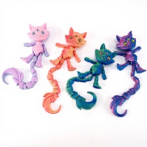 Nouveauté : Jouets chat effrayant à longue queue imprimés en 3D, figurines d'animaux monstres de Halloween, modèles articulés, jouets anti-stress, cadeau - Product Image 1