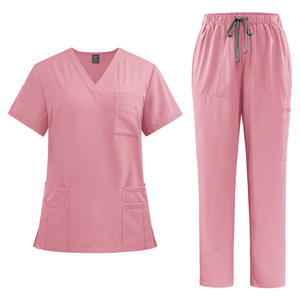 Abiti chirurgici all'ingrosso JinTeng di bellezza clinica da lavoro medico abiti da lavoro a maniche corte con scollo a V uniforme pantaloni allacciati con lacci - Product Image 5