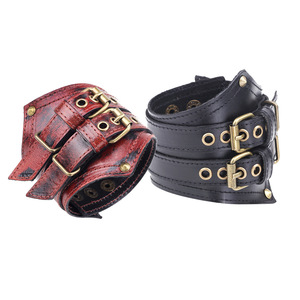 Bracelet en cuir de vache de style rock et rétro, bracelet double couche en cuir de vache pour hommes, bracelet large en cuir, bracelet haut de gamme et polyvalent - Product Image 1