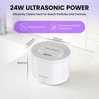 Pembersih Ion Ultrasonik Mini Portabel Sonic 2025 dengan UV, Tangki 200ml untuk Perhiasan, Jam Tangan, Gigi Palsu, dan Kepala Sikat Gigi
