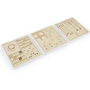 ชุดแท่นโชว์เครื่องประดับโลหะไมโครไฟเบอร์สุดหรูถาดโชว์เครื่องประดับหรูหราและอุปกรณ์เสริมชั้นวาง - Product Image 5