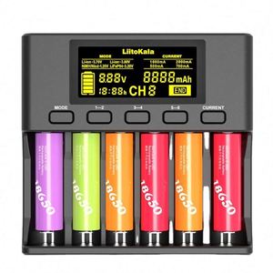 LiitoKala chargeur de Lii-S6 18650 chargeur 6 fentes détection de polarité automatique pour batterie Li-Ion 18650 26650 22650 16340 21700 NiMH AA AAA - Product Image 1