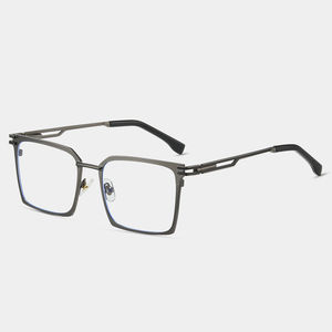 Marcos de diseñador para hombres de estilo de negocios para anteojos Blue Ray Rose Gold Square Alloy Spring Bisagra Armazones Para Lentes - Product Image 3