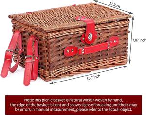 Cesta de mimbre para <span class=keywords><strong>picnic</strong></span> a la venta con cesto de muñecas para <span class=keywords><strong>2</strong></span> <span class=keywords><strong>personas</strong></span> - Product Image 4