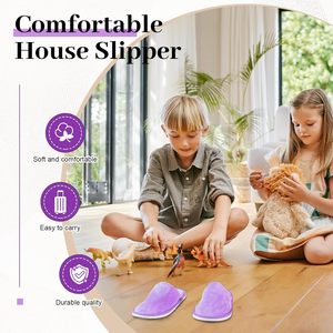 Chaussons jetables de luxe écologiques et hydratants pour adultes en polaire corail et lin avec semelle en EVA pour hôtels, voyages et spas - Product Image 5