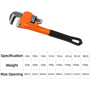 Llave de tubo de acero al carbono de alta resistencia para fontanería, proveedor de fábrica - Product Image 5
