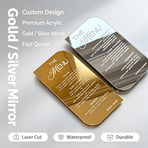 Invito <span class=keywords><strong>di</strong></span> Nozze Personalizzato in Acrilico a Specchio <span class=keywords><strong>di</strong></span> Lusso, Menu in Acrilico Oro e Argento, Biglietto d'Auguri per Matrimoni e Feste - Product Image 3
